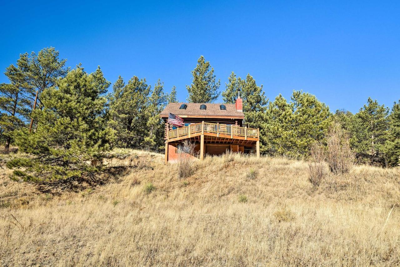 Classic Colorado Log Home With Mountain Views! Florissant Kültér fotó