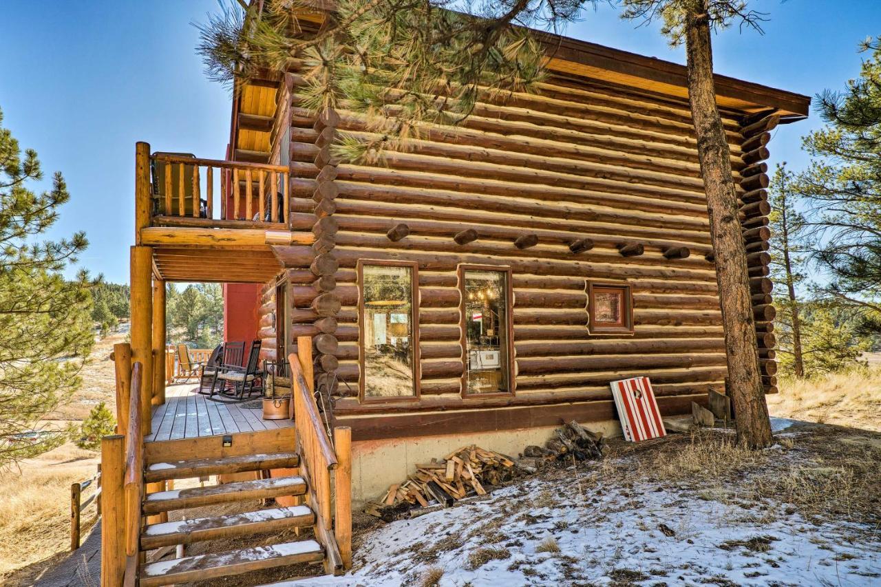 Classic Colorado Log Home With Mountain Views! Florissant Kültér fotó